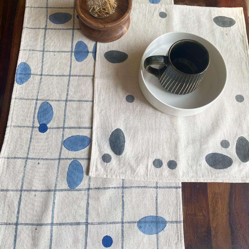 Table Runner 33*152cm Hand Block Printed Geometric Design